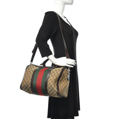 Gucci Monogram Vintage Web Medium Boston Dark Brown 2 of 11
