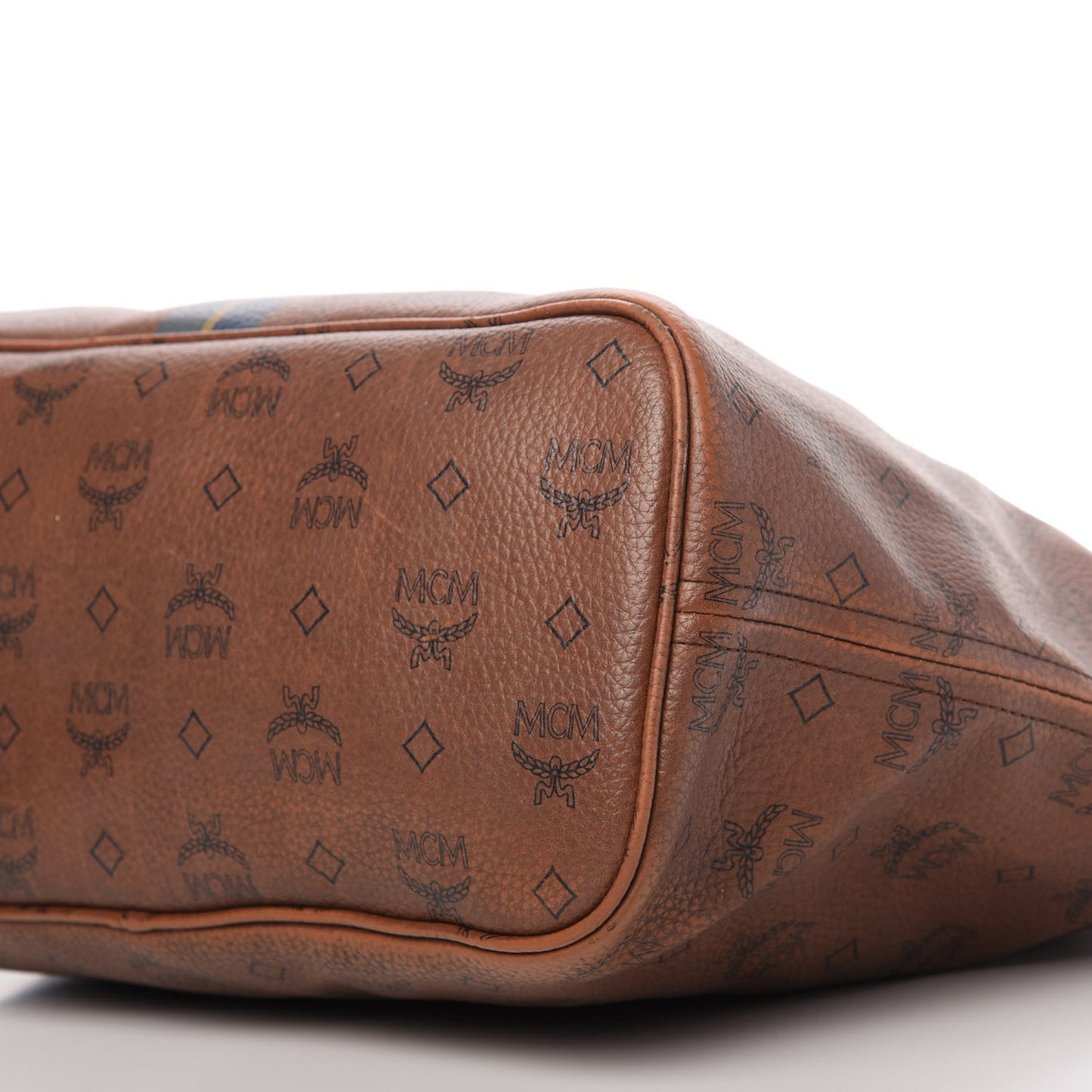 Visetos Dog Bone Striped Shopper Tote Brown