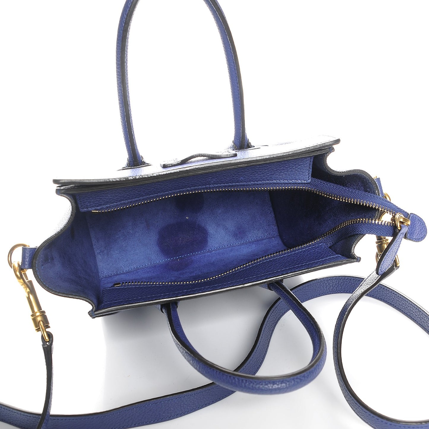 Drummed Calfskin Nano Luggage Indigo