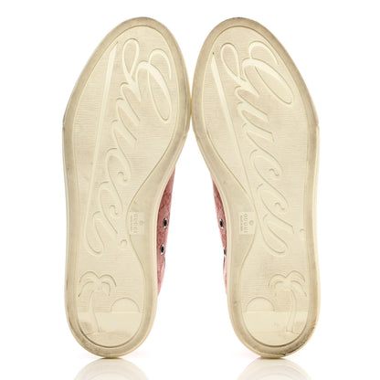 Gucci GG Monogram Calfskin Womens Low Top Sneakers 40 Pink Soft Pink 5 of 16