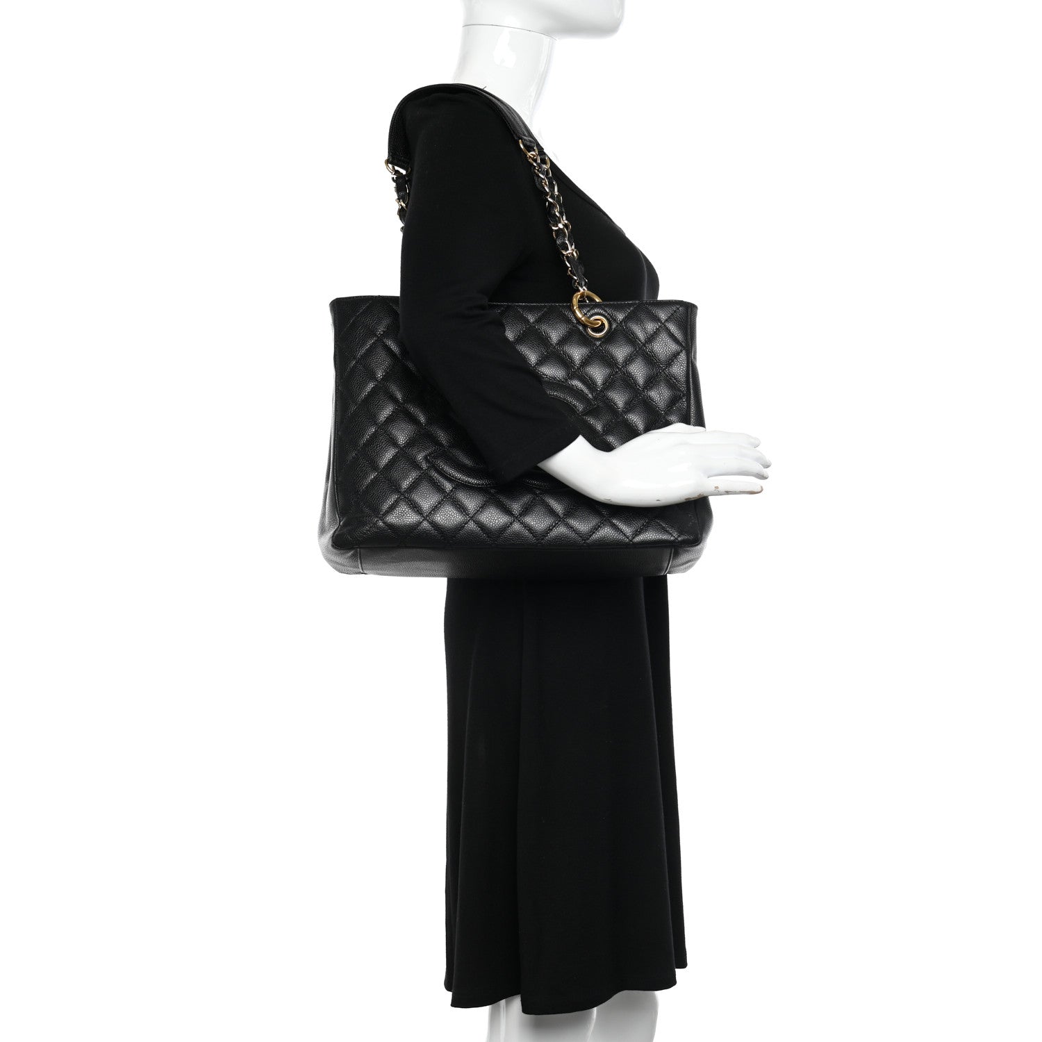 Chanel Caviar Quilted Grand Shopping Tote GST Black 2 of 14