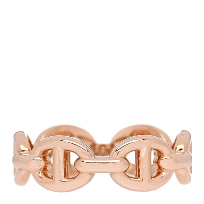 Hermes 18K Rose Gold PM Chaine d'Ancre Enchainee Ring 48 4.5 1 of 7