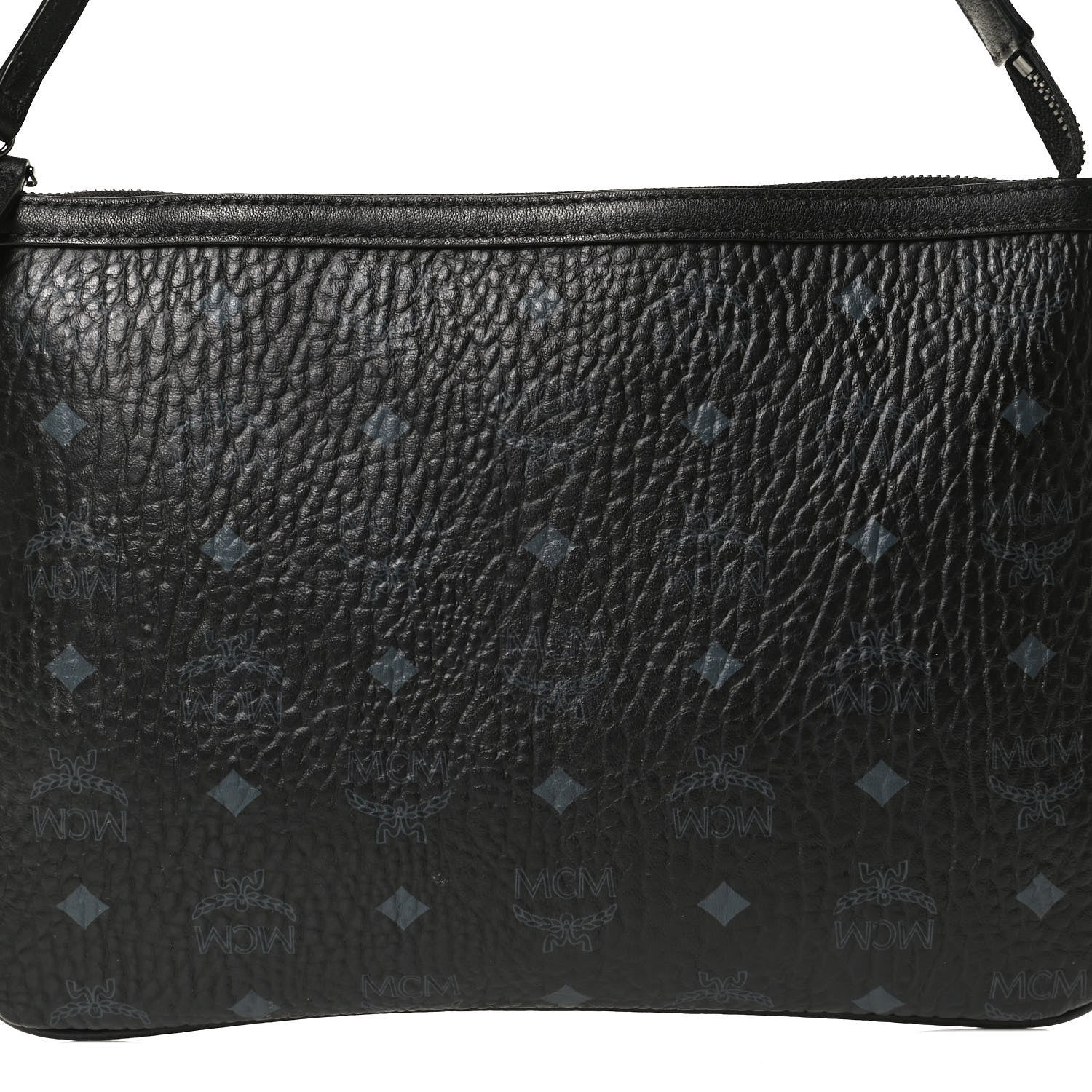 MCM Visetos Liz Shopper Tote Pouch Black 8 of 12