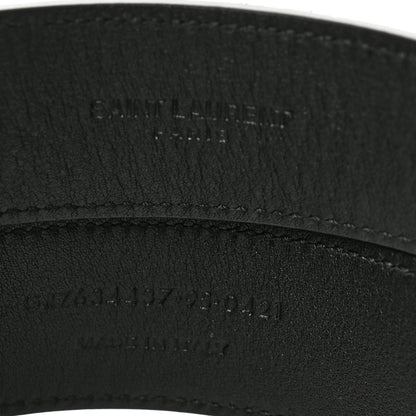 Saint Laurent Suede Monogram Square Buckle Belt 95 38 Black 5 of 8