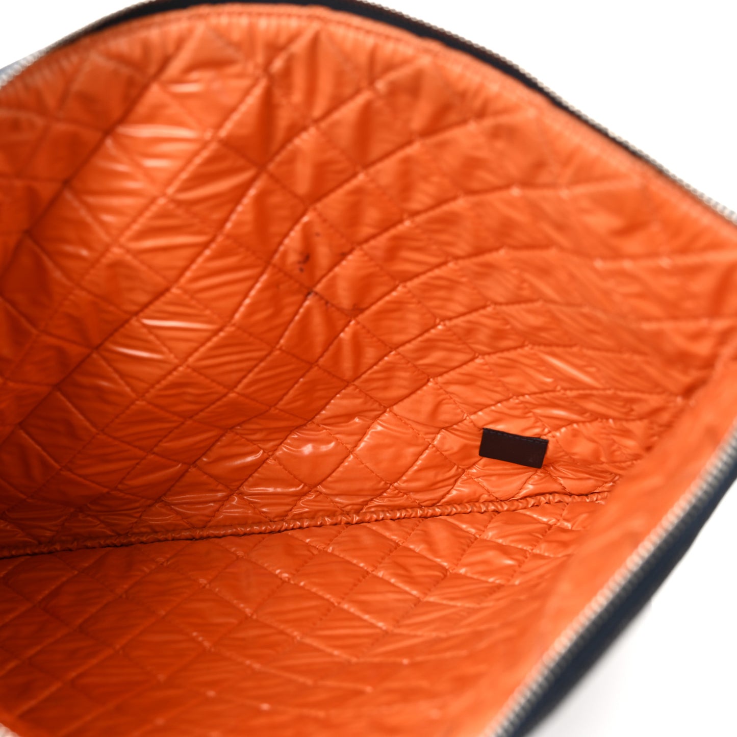 Denim Large Deauville Pouch Clutch Blue Orange