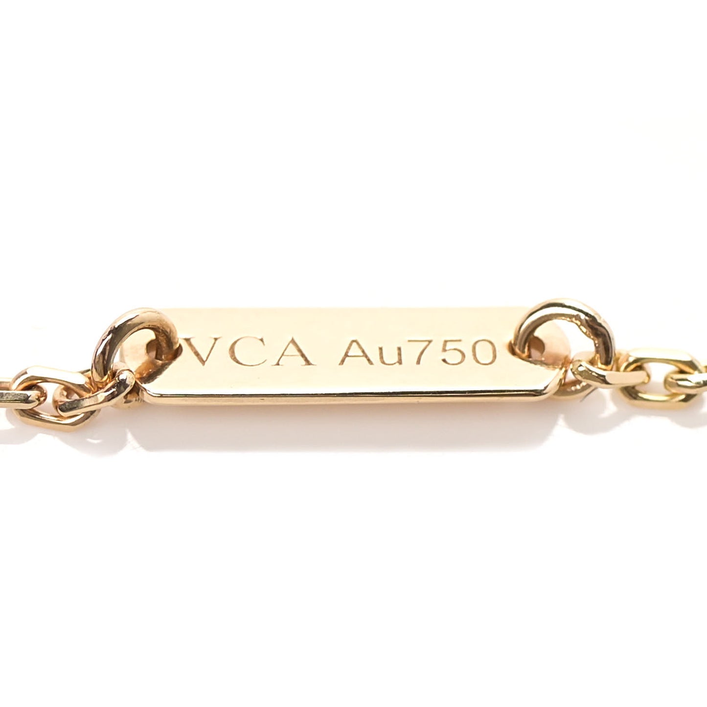 18K Yellow Gold Mother of Pearl Vintage Alhambra Pendant Necklace
