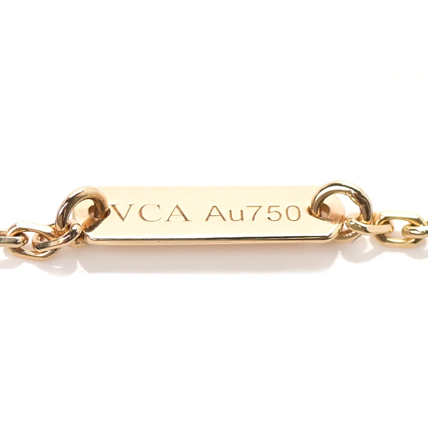 Van Cleef & Arpels 18K Yellow Gold Mother of Pearl Vintage Alhambra Pendant Necklace 6 of 7