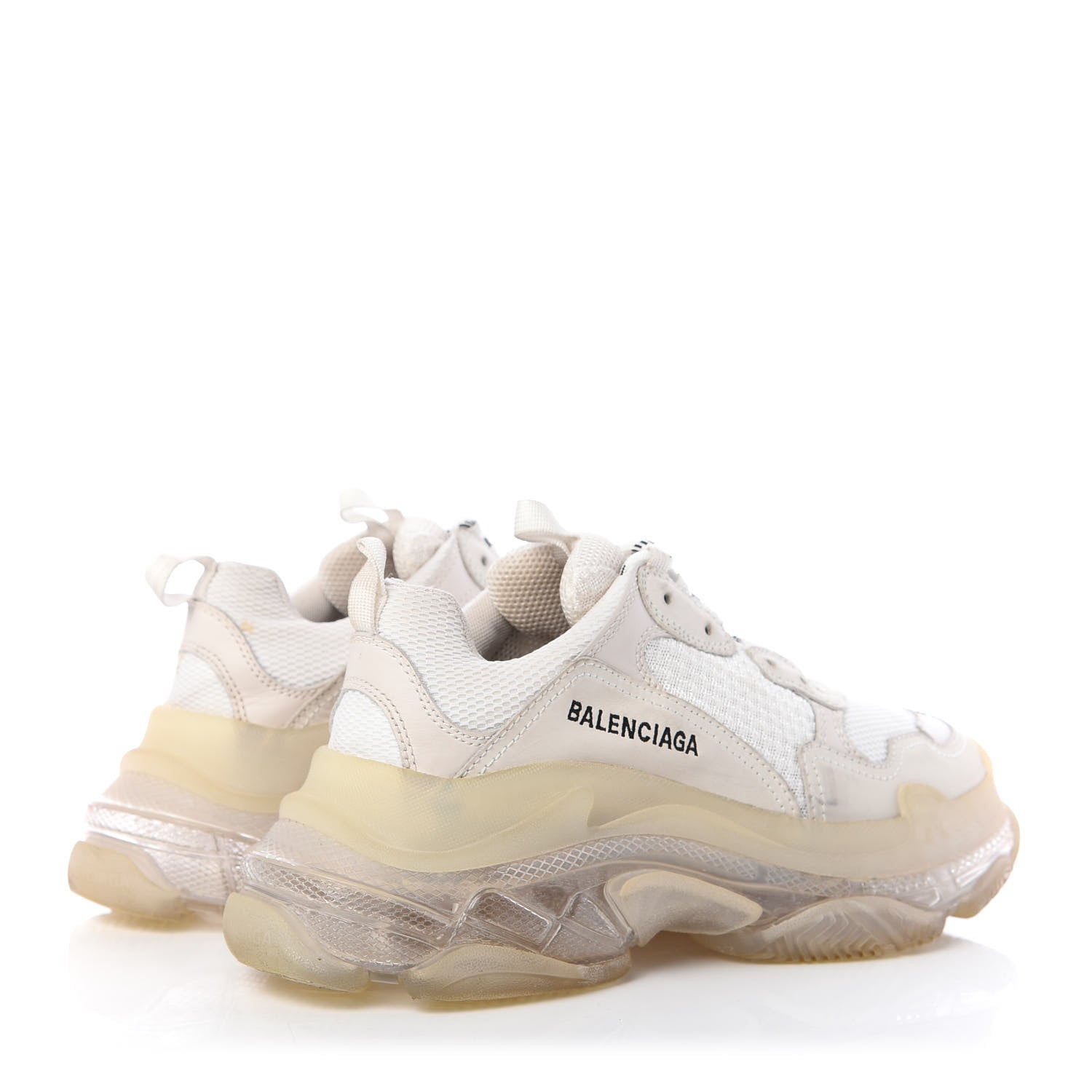 Balenciaga Fabric Mesh Clear Sole Womens Triple S Sneakers 39 White 4 of 11