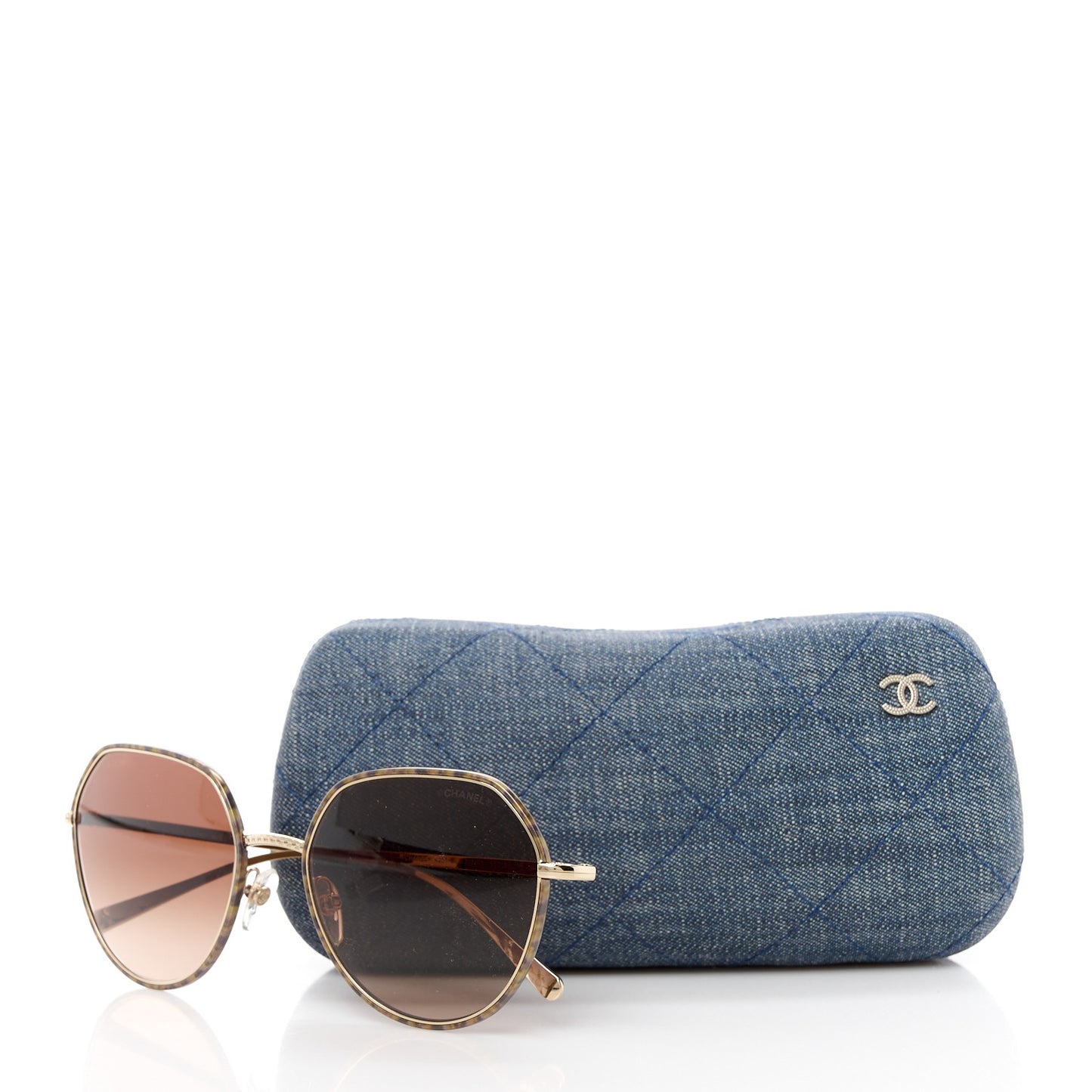 Round Sunglasses 4251-J Silver Brown