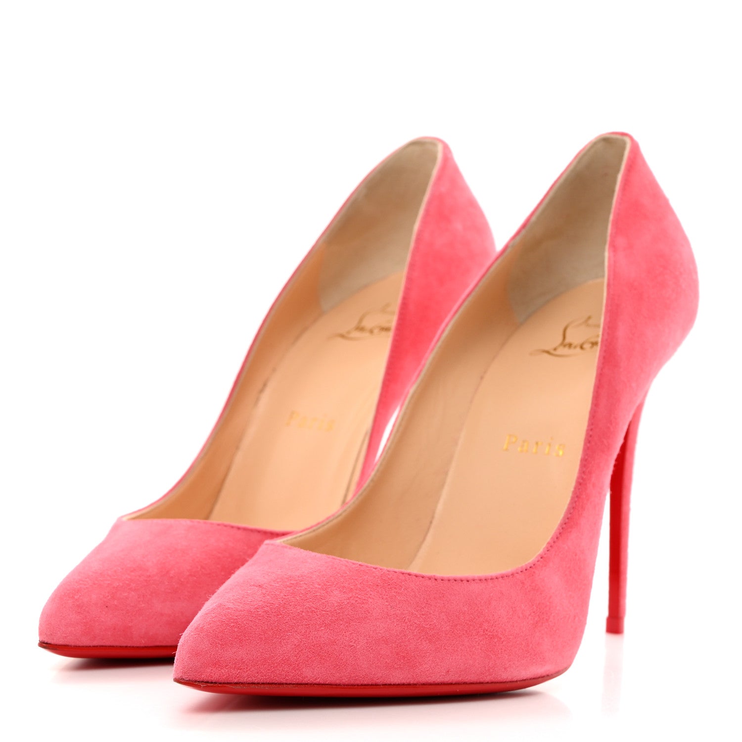 Christian Louboutin Veau Velours Pigalle Follies 100 Pumps 38 Begonia 3 of 8
