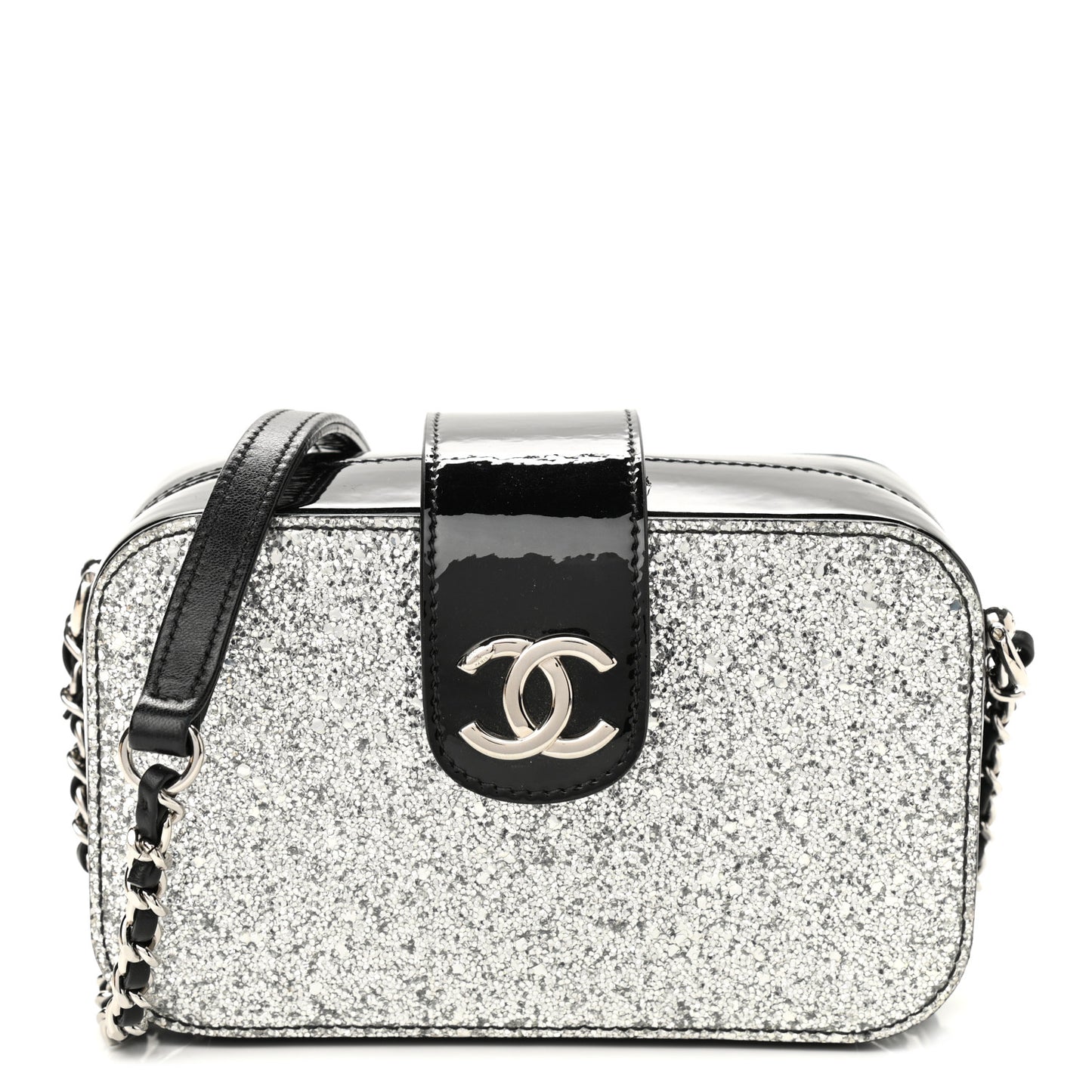 Glitter Patent Evening On The Moon Camera Case Silver