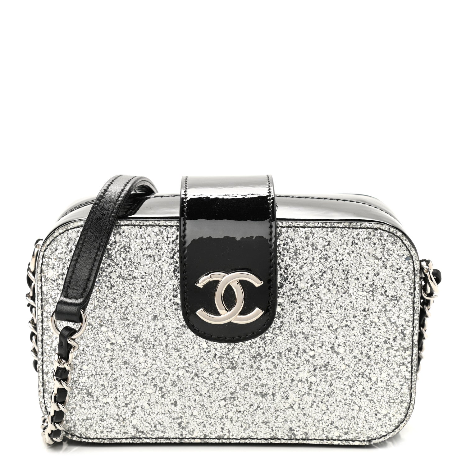 Chanel Glitter Patent Evening On The Moon Camera Case Silver 1 of 9