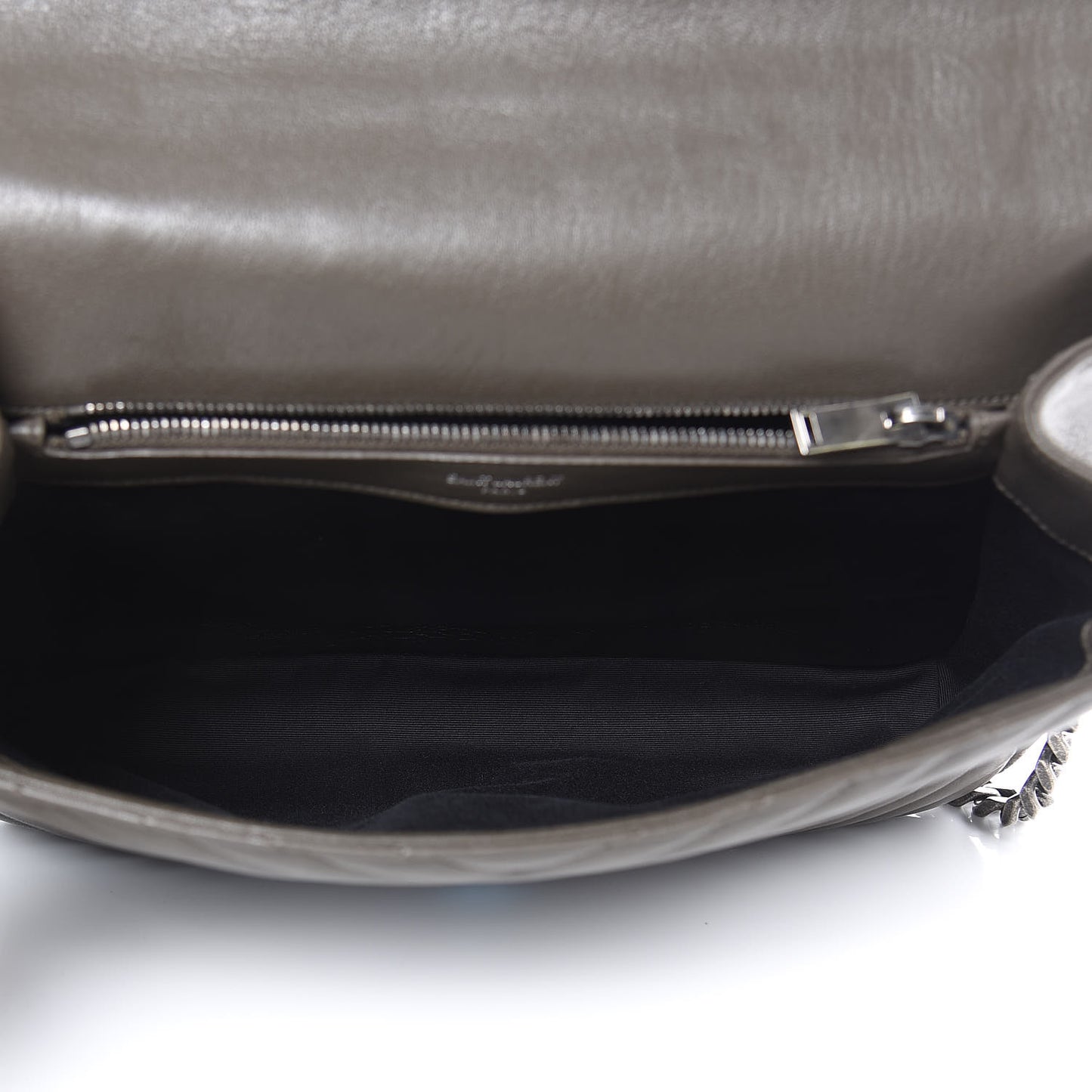 Sheepskin Matelasse Chevron Monogram Large College Satchel Bronze