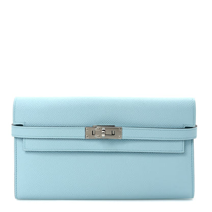 Hermes Epsom Kelly Longue Wallet Bleu Zephyr 1 of 6