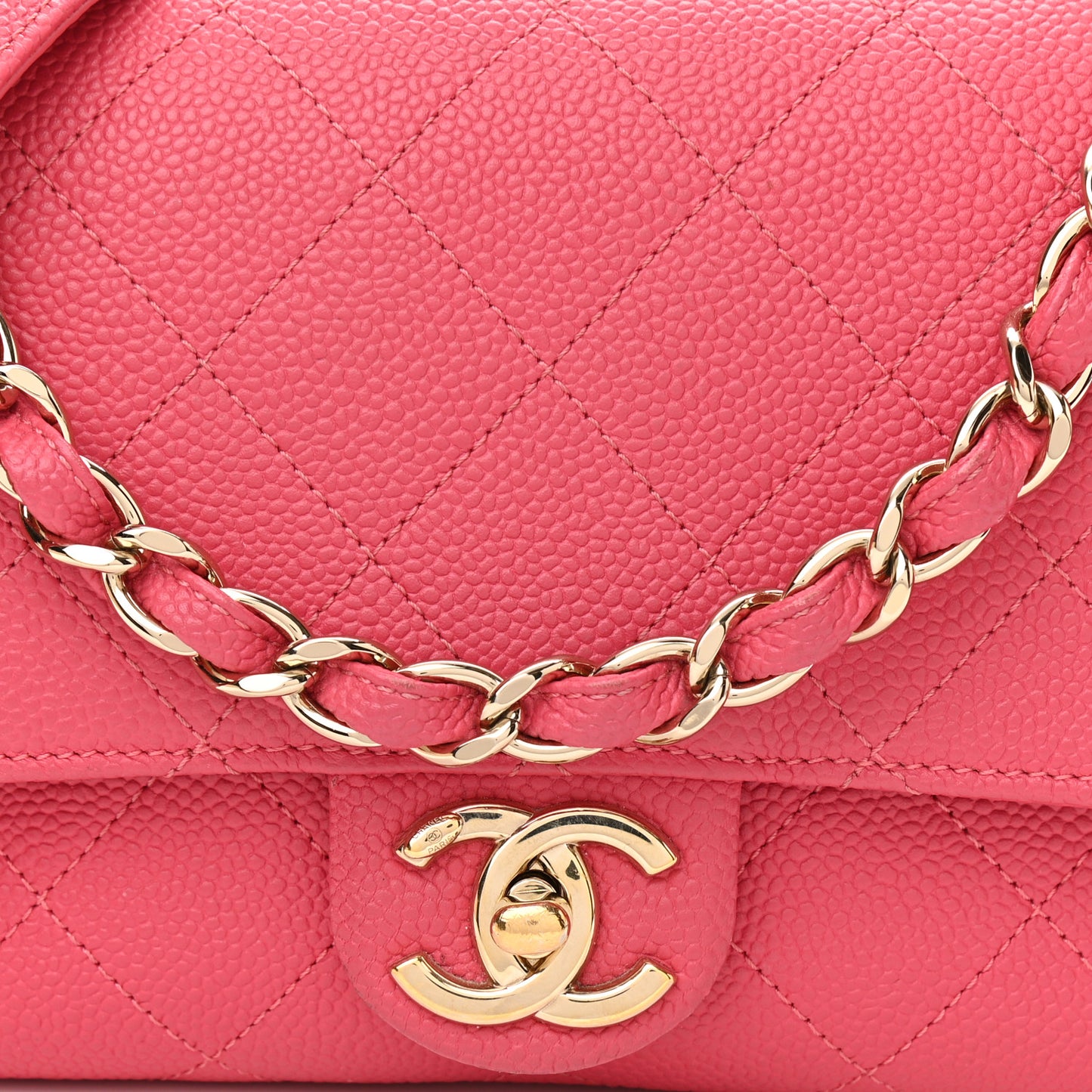 Caviar Quilted Small City Walk Flap Pink