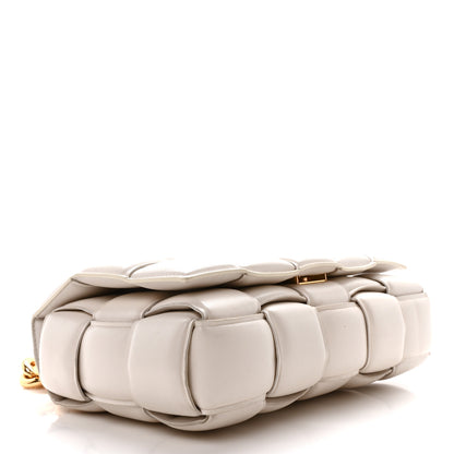 Bottega Veneta Lambskin Maxi Intreccio Padded Chain Cassette Crossbody Bag White 4 of 9