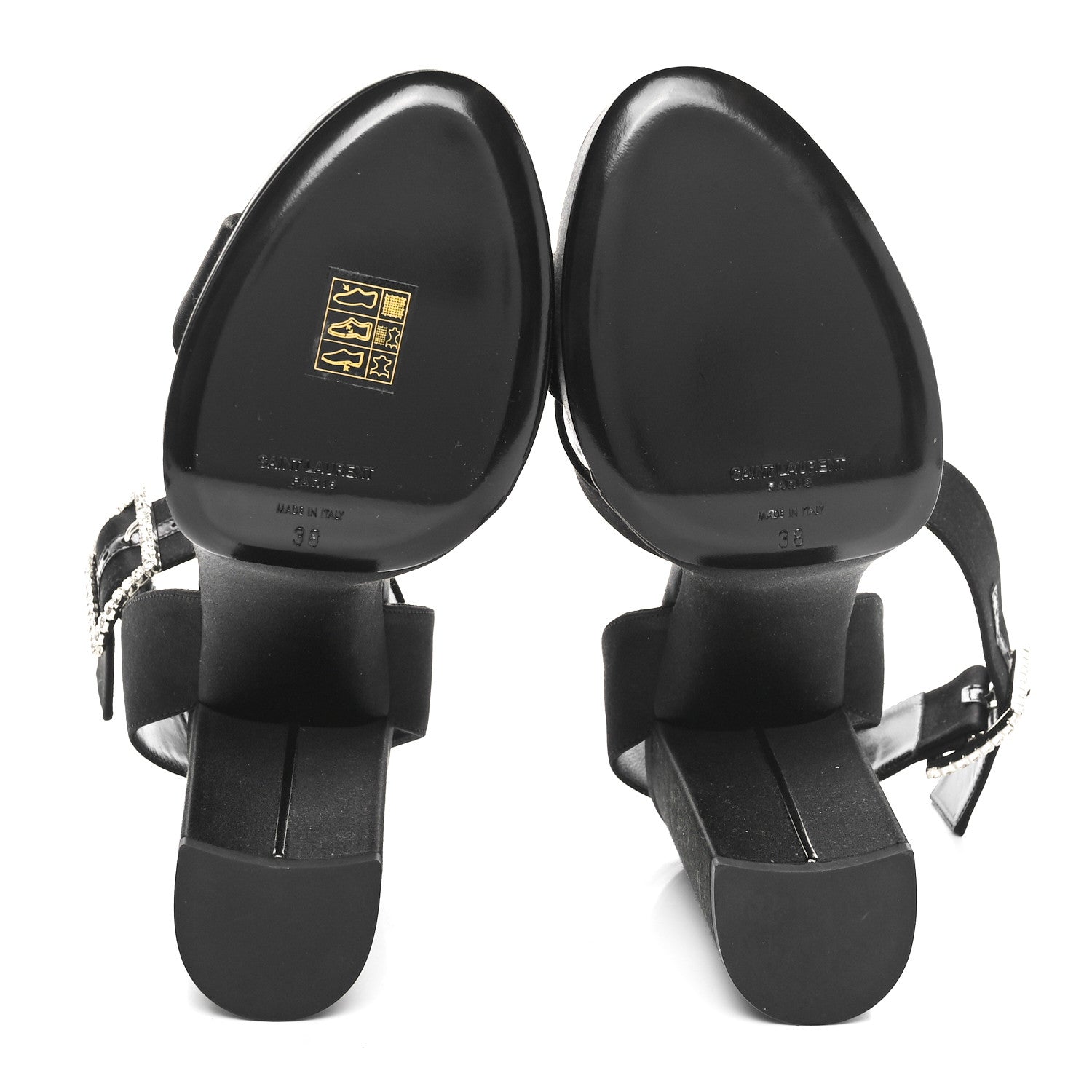 Saint Laurent Satin Jota 85 Heaven Platform Sandals 38 Black 5 of 8