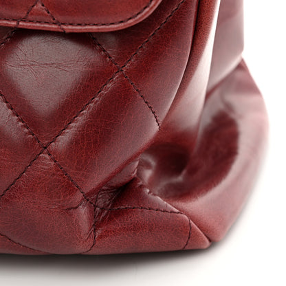 Chanel Glazed Calfskin Quilted Large CC Delivery Tote Burgundy 12 of 13