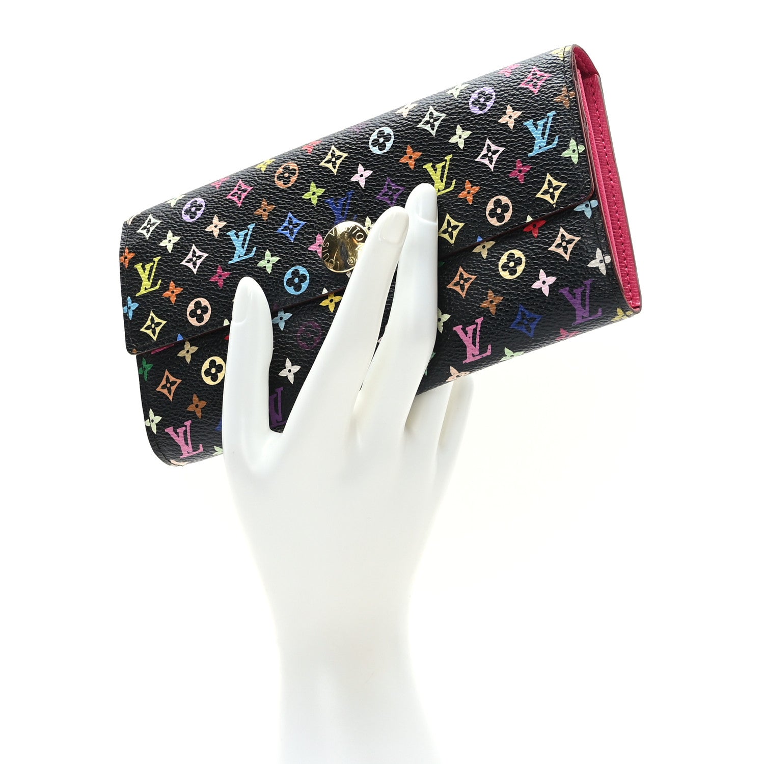 Louis Vuitton Monogram Multicolor Sarah Wallet Black Grenade 2 of 8