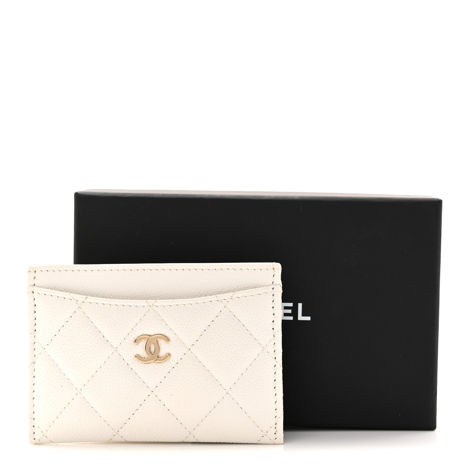 Chanel Caviar Quilted Card Holder White White 9 of 9