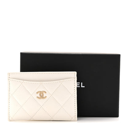 Chanel Caviar Quilted Card Holder White White 9 of 9