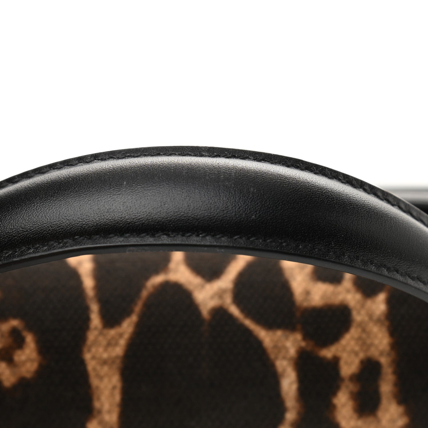 Saint Laurent Canvas Leopard Print Mini Classic Monogram Cassandra Top Handle Black 12 of 12