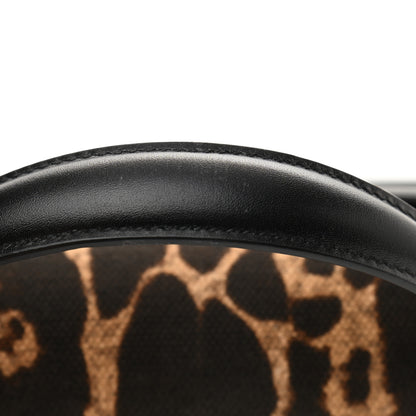 Saint Laurent Canvas Leopard Print Mini Classic Monogram Cassandra Top Handle Black 12 of 12