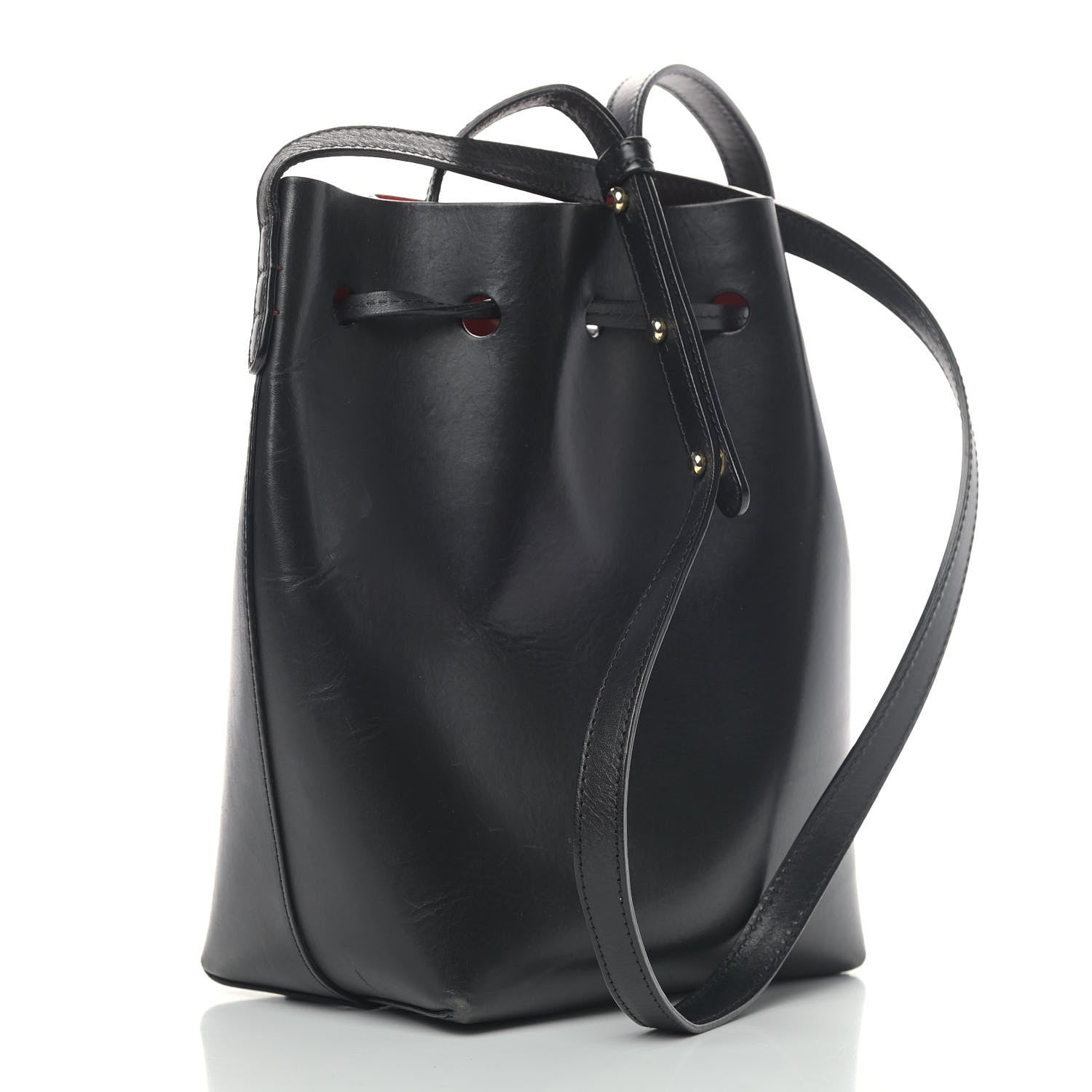 Mansur Gavriel Calfskin Mini Bucket Bag Black Flamma 2 of 11
