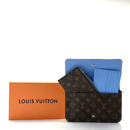 Louis Vuitton Monogram 2021 Christmas Animation China Wall Pochette Felicie Chain Wallet Myosotis Blue 6 of 9
