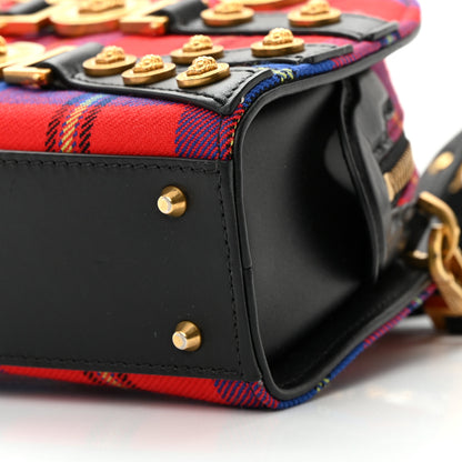 Versace Tartan Small Medallion Tribute Bowling Bag Red 10 of 14