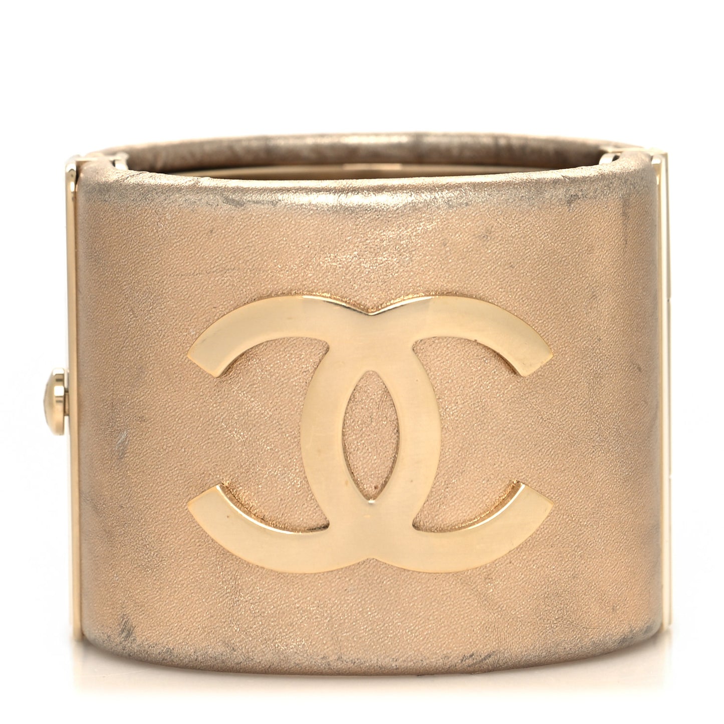 Metallic Lambskin CC Cuff Gold