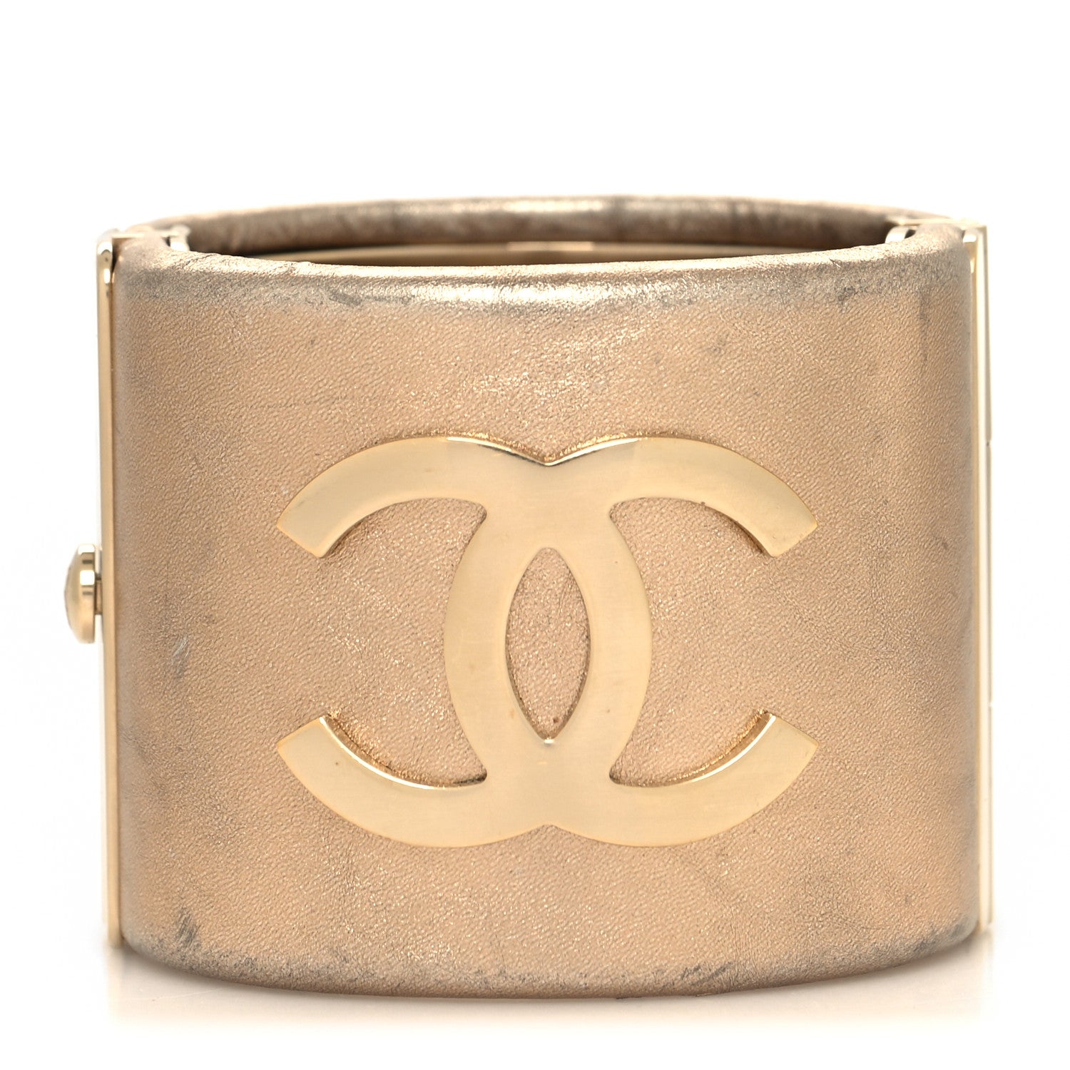 Chanel Metallic Lambskin CC Cuff Gold 1 of 7