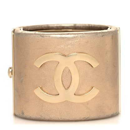 Chanel Metallic Lambskin CC Cuff Gold 1 of 7