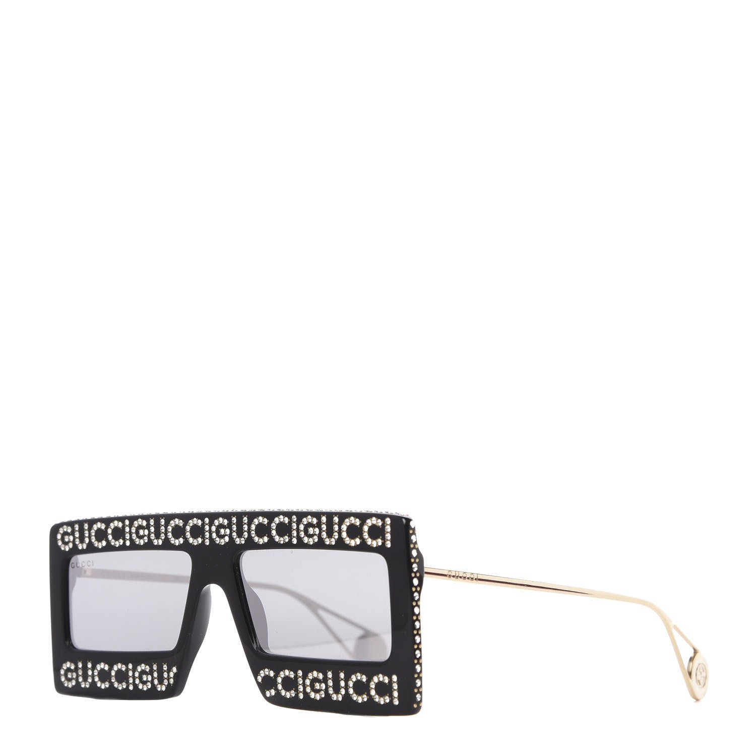 Gucci Acetate Crystal Mask-Frame Sunglasses GG0431S Black 1 of 8