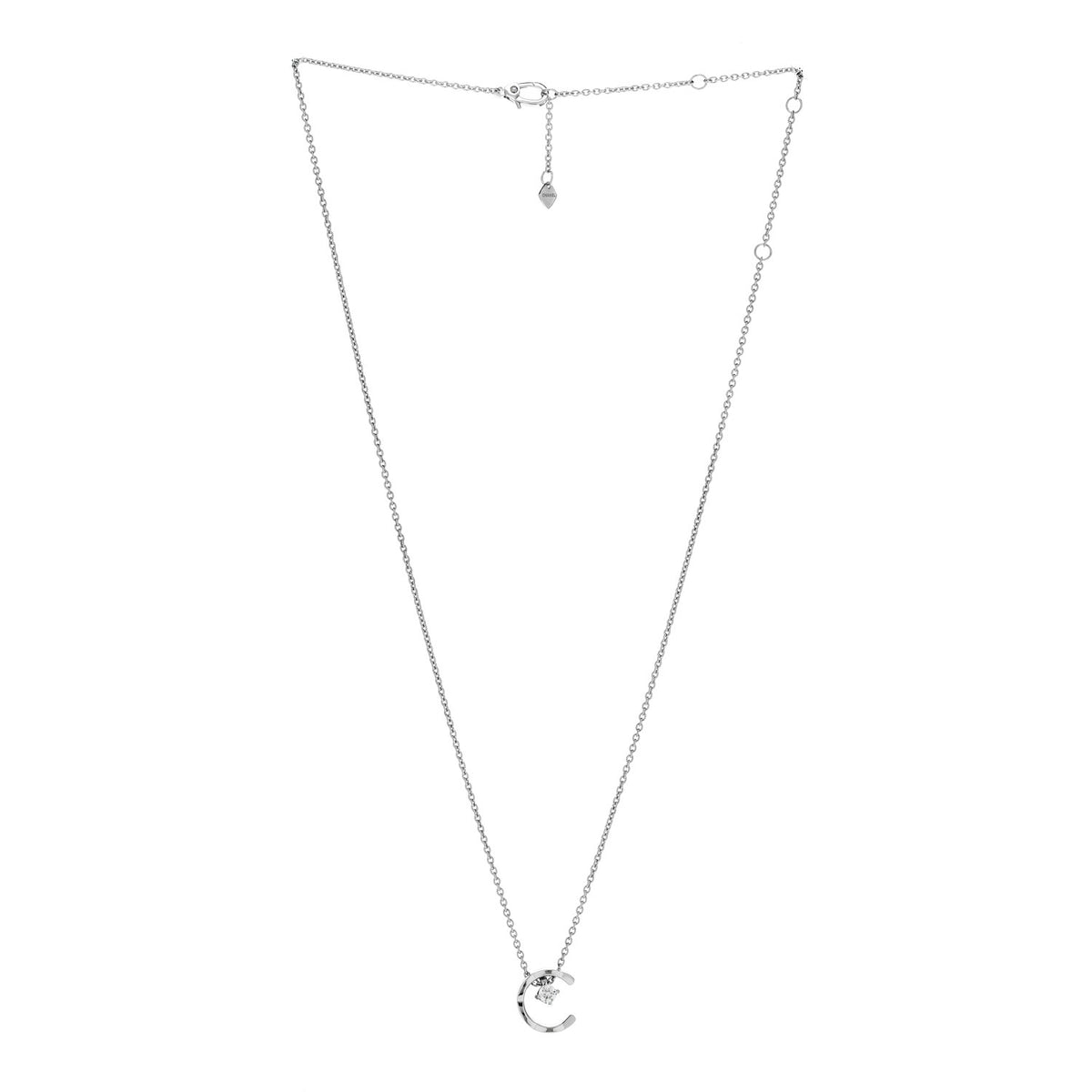 18K White Gold Diamond Coco Crush C Necklace