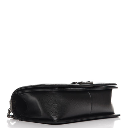 Chanel Caviar Chevron Quilted Medium Boy Flap Black 4 of 8
