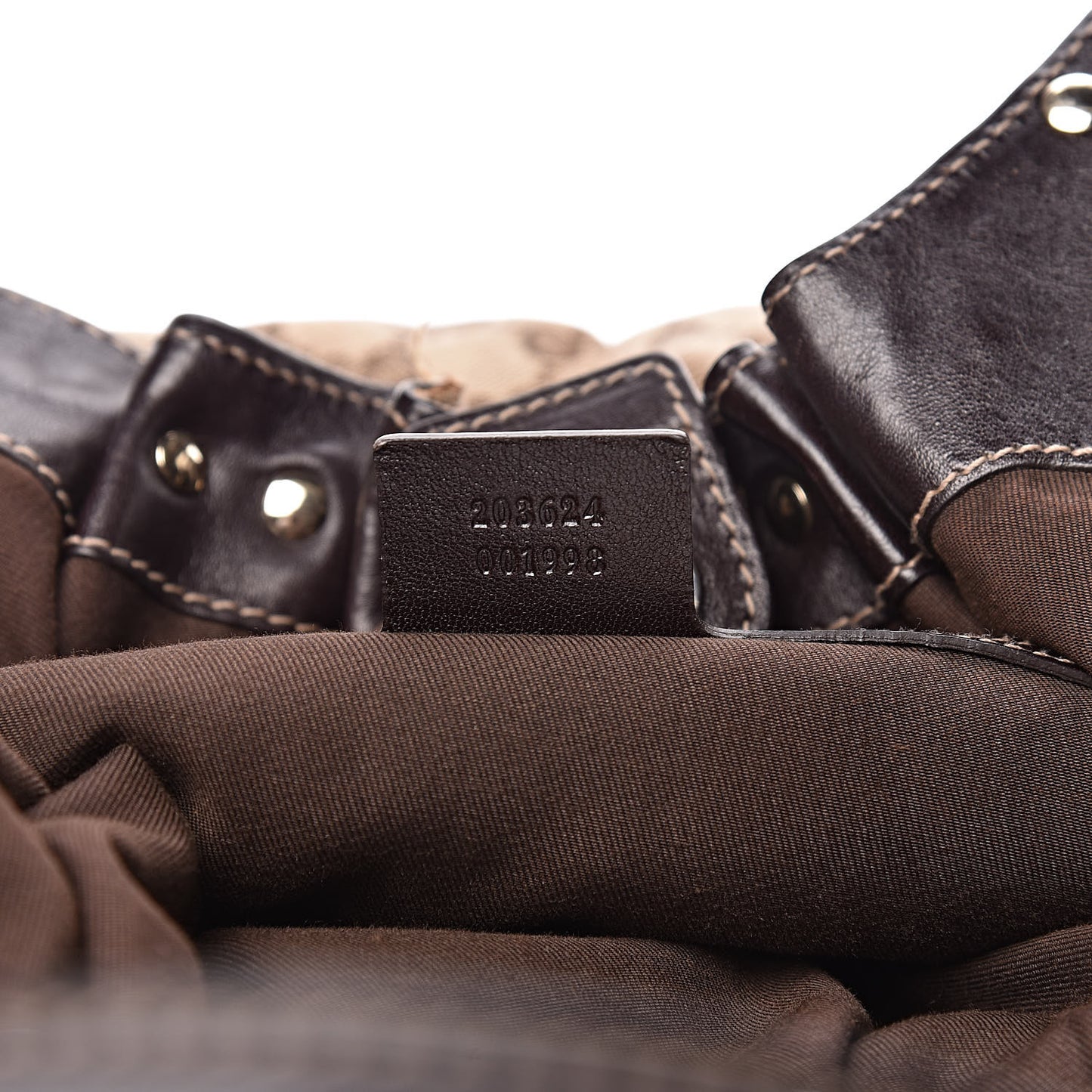 Monogram Studded Medium Pelham Tote Dark Brown