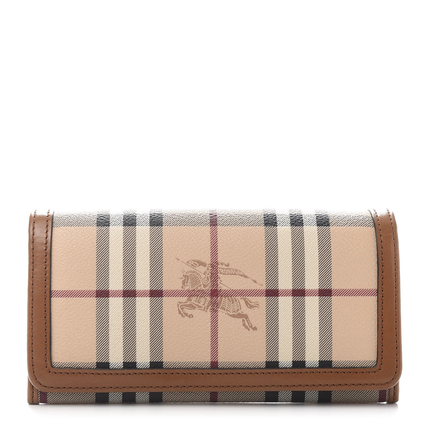Burberry Haymarket Check Penrose Continental Wallet Tan 1 of 11