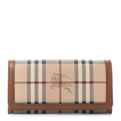 Burberry Haymarket Check Penrose Continental Wallet Tan 1 of 11