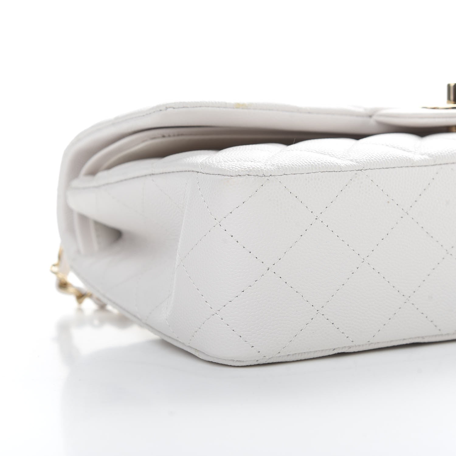 Chanel Caviar Quilted Medium Double Flap White 9 of 14