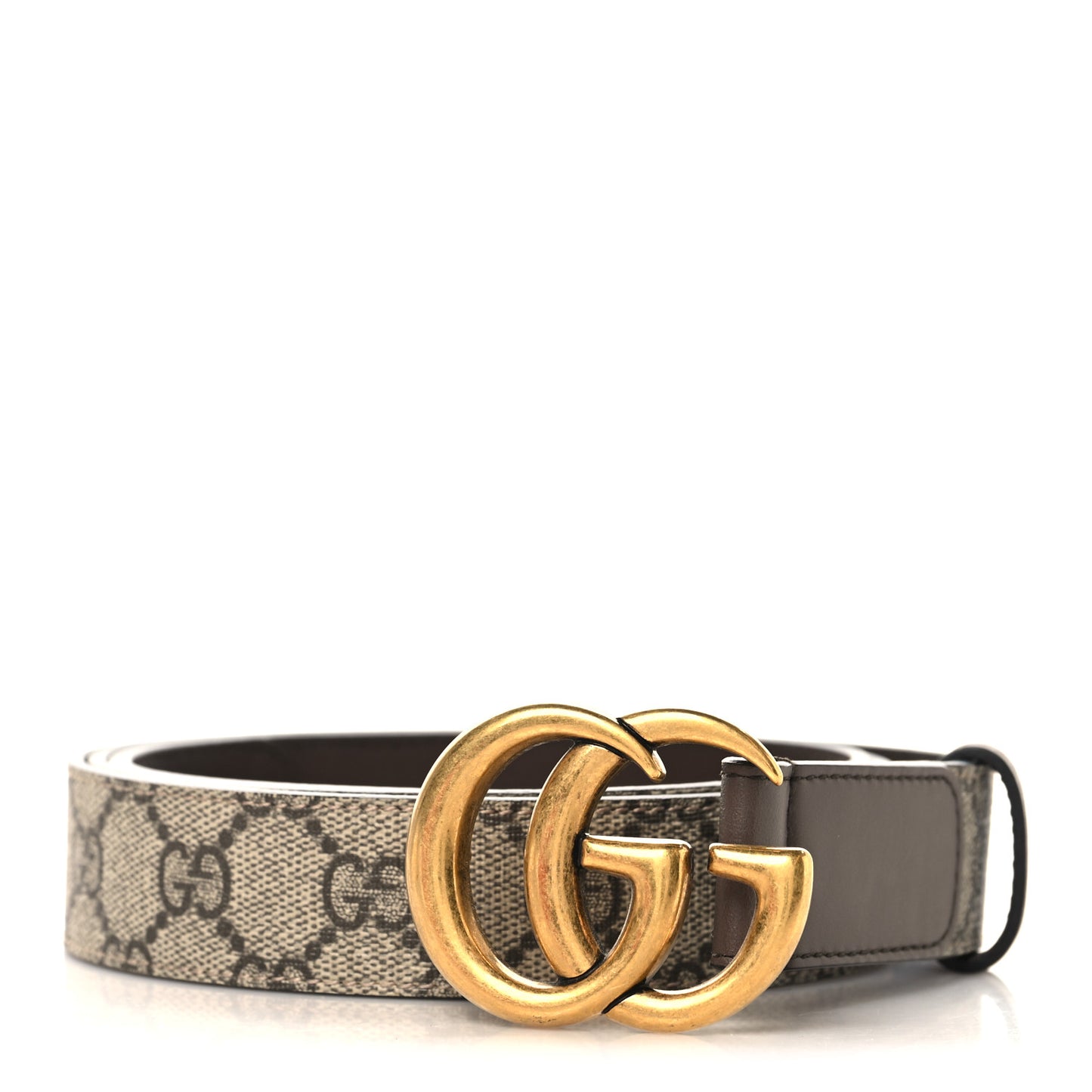 GG Supreme Monogram Matte Plutone Calfskin Double G 30mm Belt 115 46 Beige Ebony Black