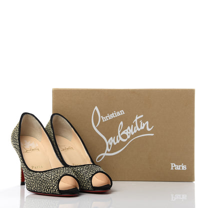 Christian Louboutin Straw Fabric New You 85 Pumps 35 Panama Bambou 9 of 10