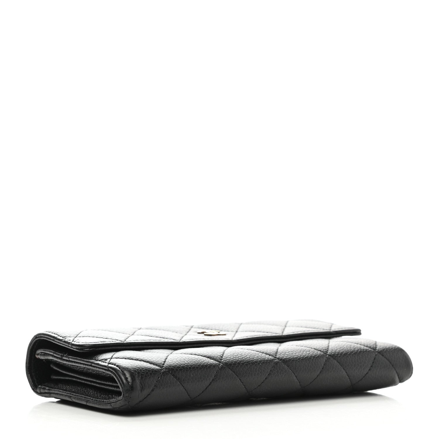 Chanel Caviar Quilted Large Gusset Flap Wallet Black 4 of 14