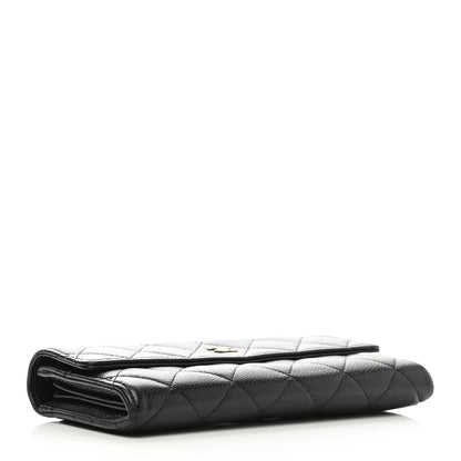 Chanel Caviar Quilted Large Gusset Flap Wallet Black 4 of 14
