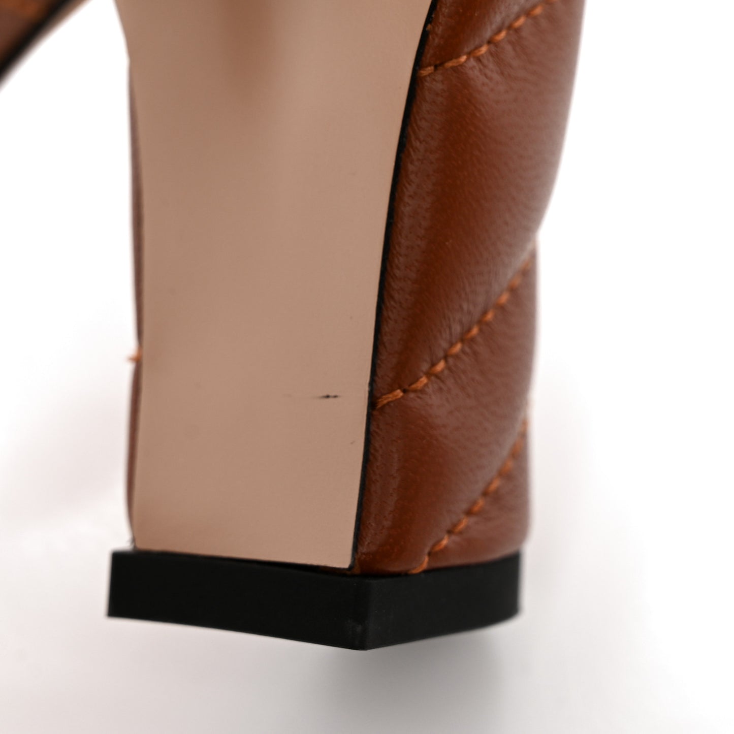 Nappa Matelasse T-Strap 40mm Sandals 38 Brown Papaya