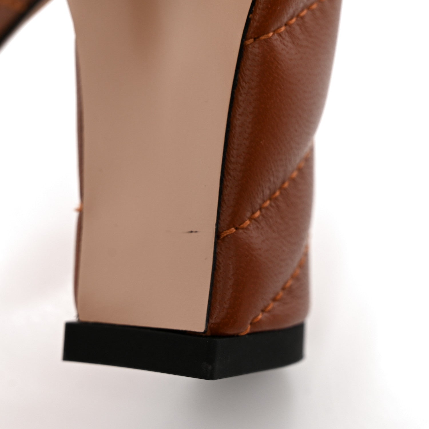Gucci Nappa Matelasse T-Strap 40mm Sandals 38 Brown Papaya 8 of 10