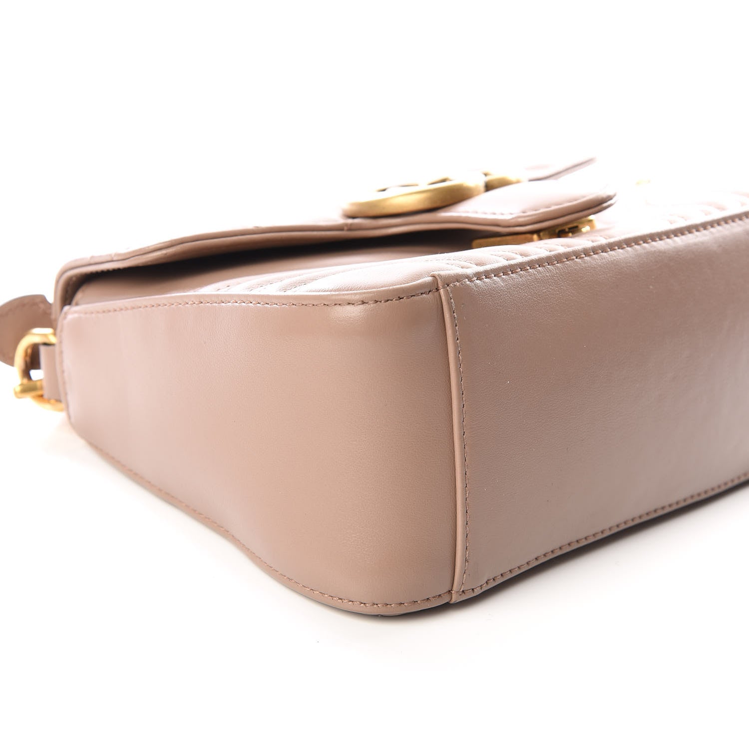 Gucci Calfskin Matelasse Mini GG Marmont Top Handle Shoulder Bag Porcelain Rose 5 of 9