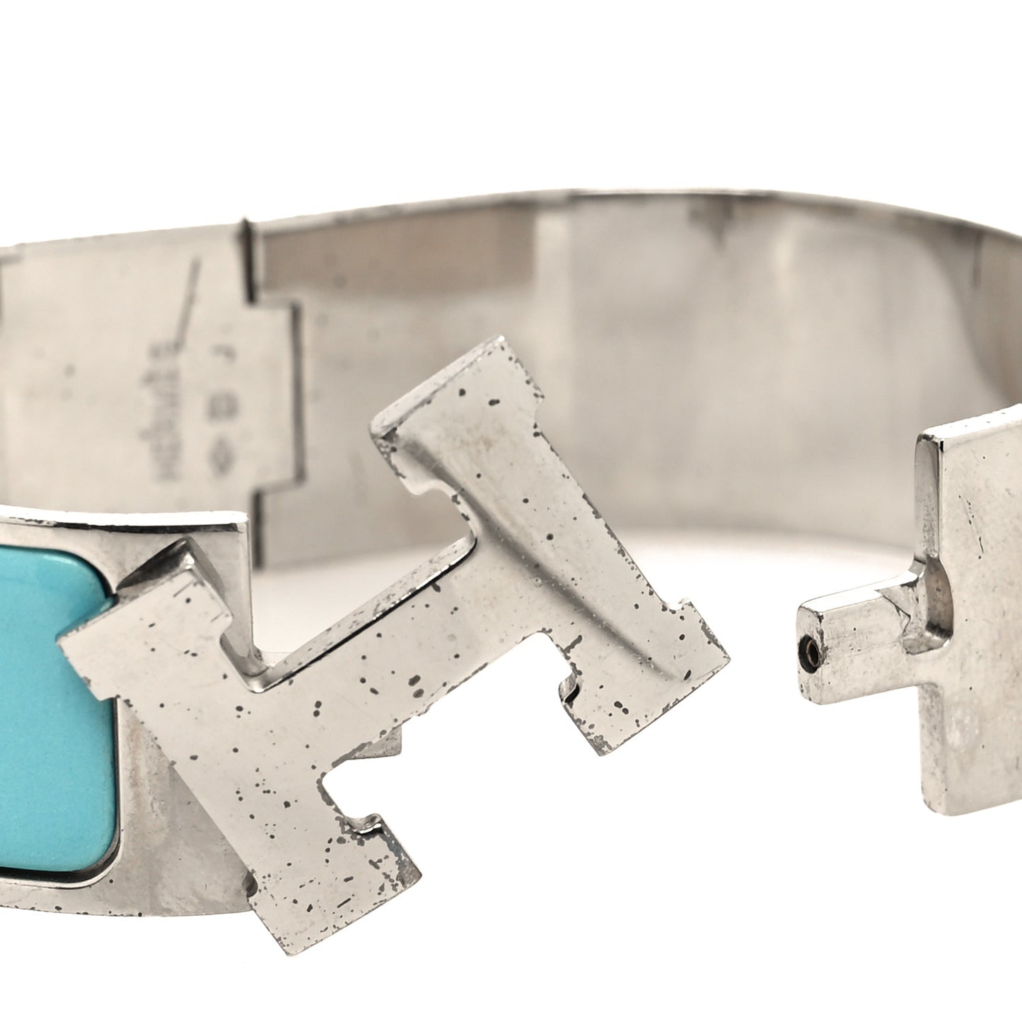 Enamel Wide Clic Clac H Bracelet GM Bleu Atoll