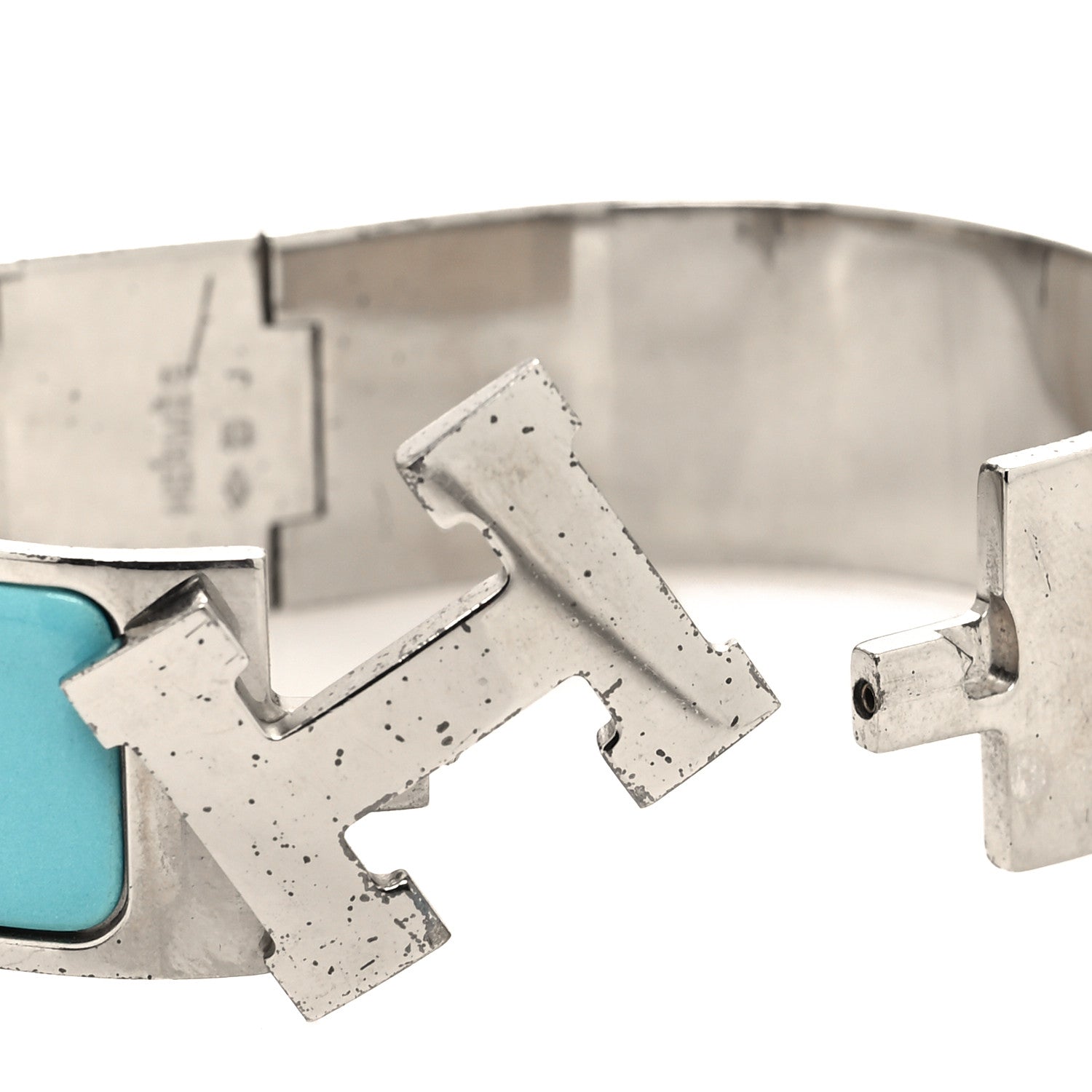 Hermes Enamel Wide Clic Clac H Bracelet GM Bleu Atoll 4 of 5
