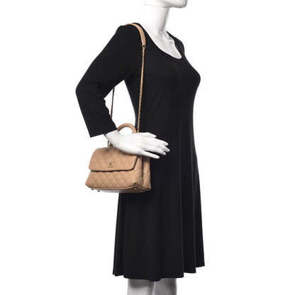Chanel Caviar Quilted Mini Coco Handle Flap Beige 2 of 11